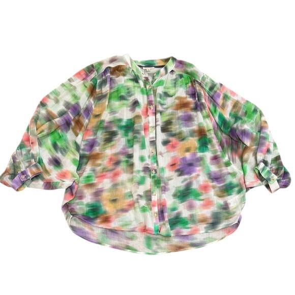 Anthropologie Pilcro The Sidney Batwing Blouse In Watercolor - Picture 6 of 7